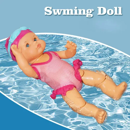 Vista 4 de Muñeca eléctrica impermeable para nadar en bañera y piscina