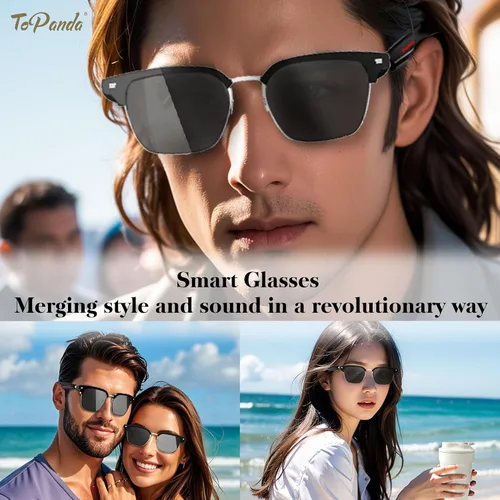 Vista 3 de Gafas de audio inteligentes (3ª generación), altavoces TWS de oído abierto con conectividad Bluetooth 5.0 para reuniones