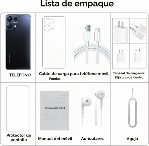 Vista 6 de Teléfono celular desbloqueado 2026, teléfonos móviles Android con pantalla HD de 6.55 pulgadas, teléfono inteligente, teléfonos desbloqueados