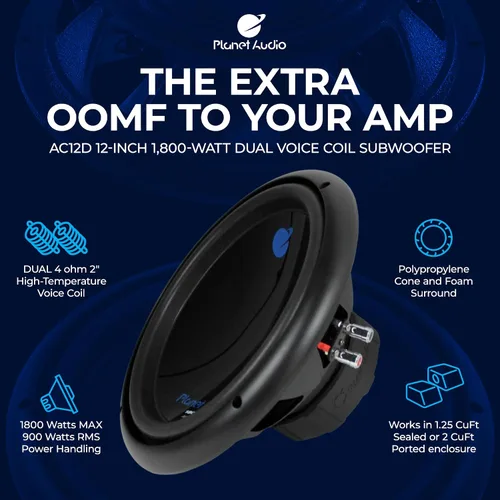 Vista 2 de Planet Audio Subwoofers AC12D de 12 pulgadas 3600 W (par)