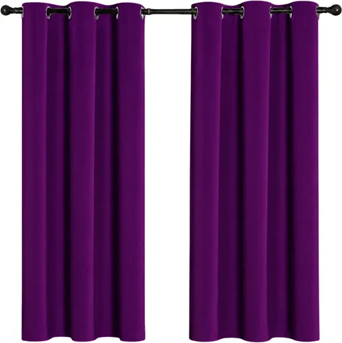 Vista 10 de Cortinas opacas para oscurecer la habitación, con aislamiento térmico, cortinas opacas con ojales para puertas y ventanas de poliéster