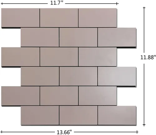 Vista 2 de XUANINY Azulejos de aluminio compuesto de metro de 20 hojas, calcomanías de suelo con textura 3D, paneles de pared autoadhesivos para salpicaduras