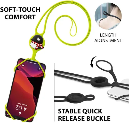 Vista 6 de Bone Lanyard Phone Tie 2, Universal Phone Holder for 4"-6.7" Smartphones Cordón con tarjeta - Maru Penguin