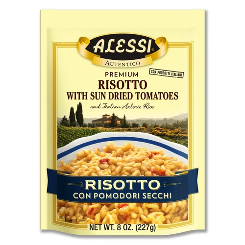 Vista 13 de Alessi Autentico, Risotto Sazonado Premium, Arroz Arborio Italiano, Fácil de Preparar, 8 oz (Milanesa, Paquete de 6)