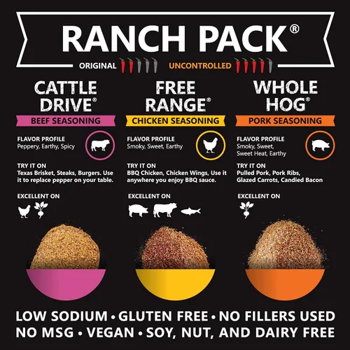 Vista 3 de Casa M Spice Co Mini Ranch Pack - Set de condimentos para especias • Bajo en sodio • Sin MSG • Especias y condimentos para barbacoa • Set de regalo