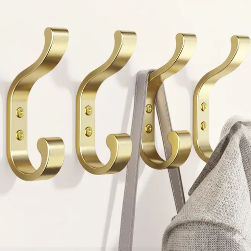 Vista 10 de bussdis Ganchos de pared para colgar abrigos, ganchos de mochila resistentes para pared, soporta hasta 30 libras, ganchos grandes para toallas, Negro