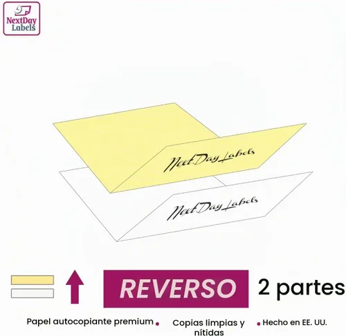 Vista 4 de NextDayLabels Papel NCR autocopiador, 2 partes inversas #5887, 8.5 x 11 2 Parte - Inversa