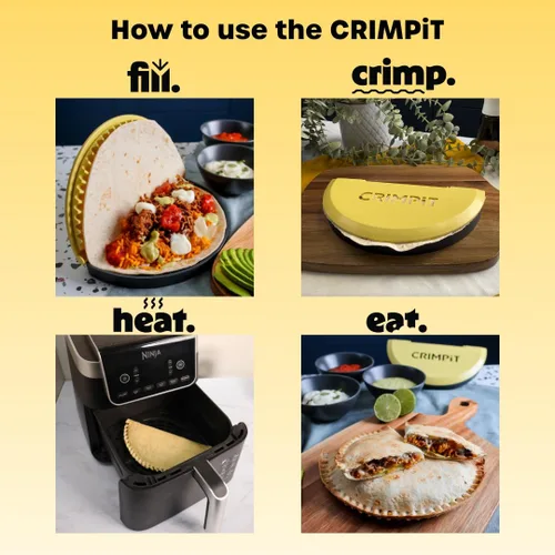 Vista 2 de CRIMPiT Sellador de tortillas grande – Para tortillas de harina de 10 a 12 pulgadas Haz tacos sellados, quesadillas, burritos y más Comidas sin