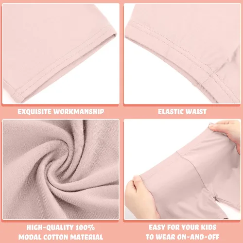 Vista 3 de Boyiee Paquete de 8 pantalones cortos para niñas, pantalones cortos de ciclismo para danza, gimnasia, yoga, pantalones cortos de seguridad activos