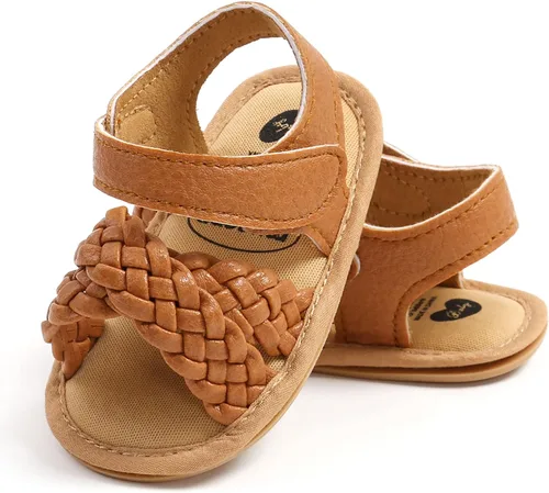 Vista 4 de SOFMUO Sandalias brillantes con lazo para bebés, niñas y niños, suela de goma antideslizante y suave de primera calidad, zapatos de verano