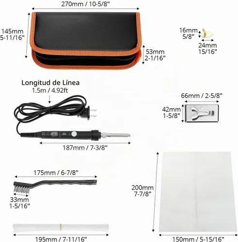 Vista 3 de QWORK Kit de soldadura de plástico para reparación de superficies - 80W, 110V, temperatura ajustable 392.0-896.0 °F con juego completo