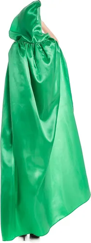 Vista 3 de Diffly Capa de satén con capucha de 59 pulgadas, unisex, capa de Halloween para mago de bruja diablo, Halloween, Navidad, cosplay