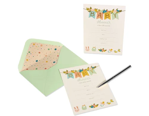 Vista 3 de Papyrus Invitaciones para baby shower, pancarta (20 unidades)