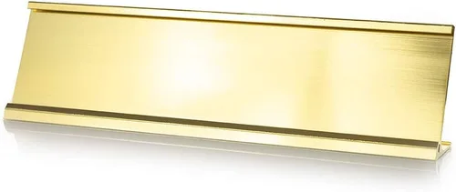 Vista 12 de Soporte de aluminio para placa de identificación de escritorio de oficina de 2 x 8 pulgadas (negro mate) 1 paquete
