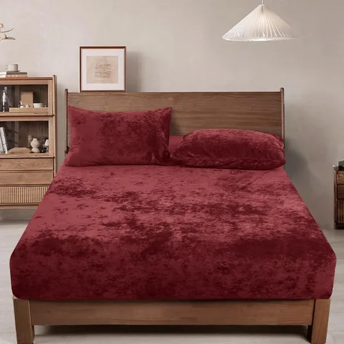 Vista 10 de PHF Sábana bajera ajustable de terciopelo tamaño individual, sábana bajera de lujo, súper suave, acogedora y cómoda, con bolsillo profundo de 15