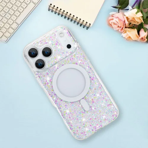Vista 5 de Bonoma - Funda para iPhone 17 Pro Max 2025 con cristales brillantes, purpurina brillante