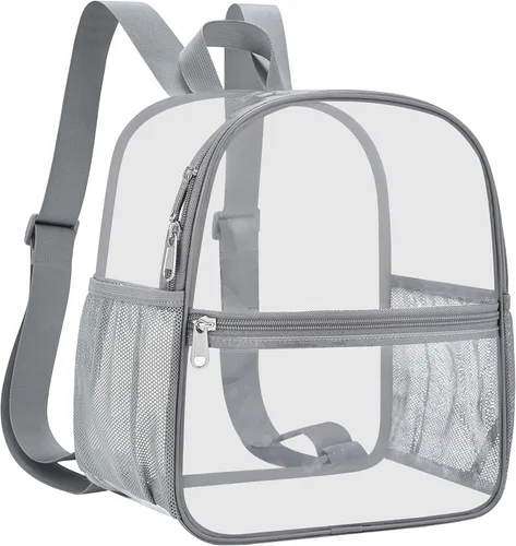 Vista 21 de Mochila deportiva transparente para eventos en estadios de 12 x 12 x 6 pulgadas, pequeña para ventiladores, conciertos, playa, trabajo, viajes