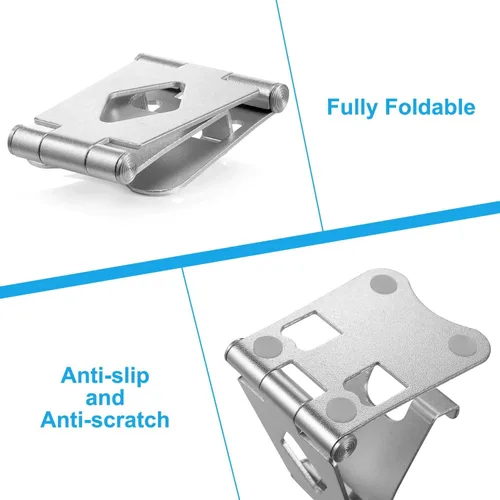 Vista 3 de Soporte ajustable de aluminio para teléfono celular para escritorio, compatible con iPhone 14, 13, 12, 11 Pro Max, Samsung, Huawei y todos