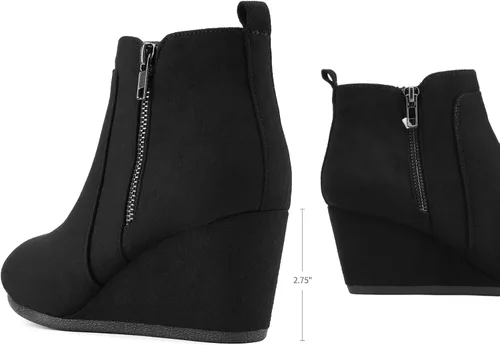 Vista 4 de DREAM PAIRS Women's Suede Low Wedges Ankle Boots