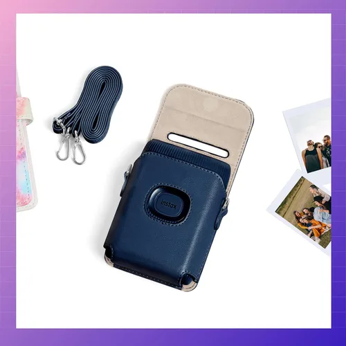 Vista 7 de Rieibi Mini Link 2 - Funda protectora para impresora Fujifilm Instax Mini Link 2, funda de belleza azul con correa para el hombro