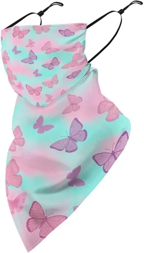 Vista 13 de Bufanda de protección solar UV, bufanda triangular reutilizable con lazo para las orejas