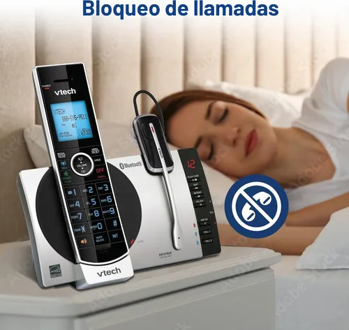Vista 10 de VTech DS6771-3 DECT 6.0, teléfono inalámbrico desplegable con conexión a Cell, Siri y Google Now Access, plateado/negro, 2 teléfonos inalámbricos