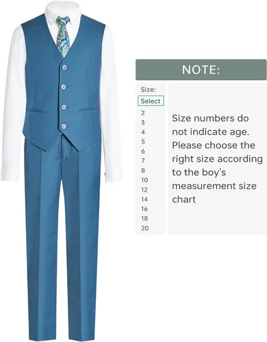 Vista 4 de Almighty Magic Trajes formales para niño, 5 piezas, conjunto de traje de vestir con anillo