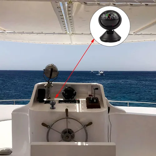 Vista 7 de Negro ajustable bola visión nocturna brújula barco Dash Mount, coche ajustable para coche, barco marino