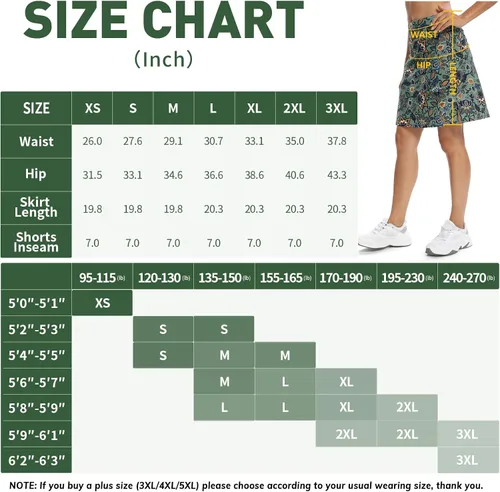 Vista 7 de M MOTEEPI Modest Knee Length Skorts Skirts for Women Tennis Athletic Golf Skort with Pockets UV Protection High Waist