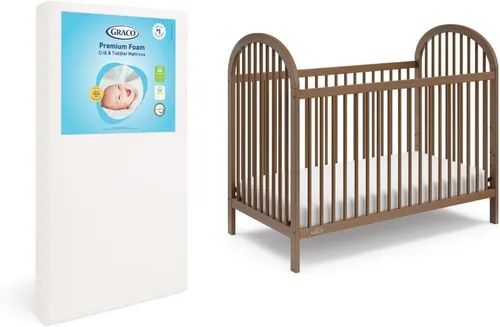 Vista 16 de Graco Cuna convertible Olivia (avena helada) – Certificado GREENGUARD Gold, 100% madera maciza, se adapta a colchón de cuna estándar, cuna de bebé