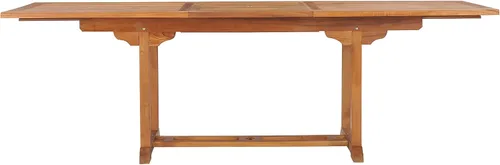 Vista 5 de Mesa rectangular de teca Elzas para patio al aire libre, hecha de madera maciza de teca de grado A