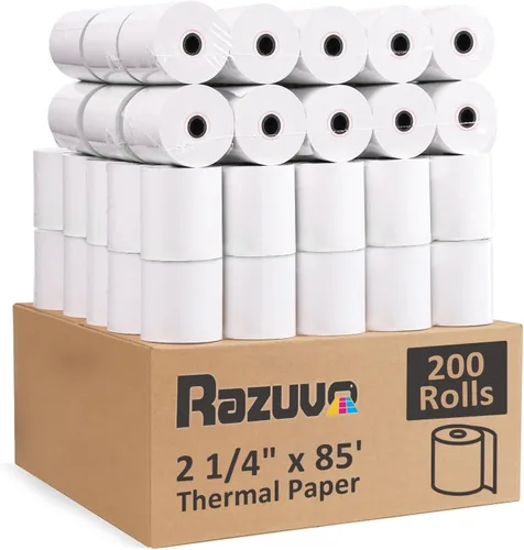 Vista 14 de (50 rollos) Rollos de papel térmico de recibo de 2 1/4 x 85 pulgadas, se adapta a todas las cajas registradoras POS, para impresoras de caja