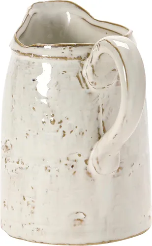 Vista 9 de Jarra de gres esmaltado reactivo de 28 oz, color blanco (Cada una variará)