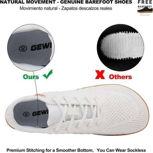 Vista 4 de Geweo Zapatos minimalistas unisex Suela sin caída Puntera ancha Comodidad más flexible Movimiento natural en forma de pie Zapatos deportivos