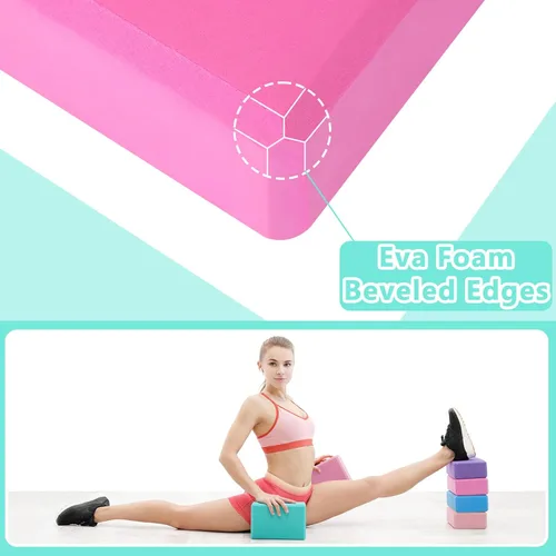 Vista 6 de Bloques de yoga a granel, bloques de espuma EVA de alta densidad, accesorios de yoga, mejoran la fuerza y ayudan al equilibrio y la flexibilidad