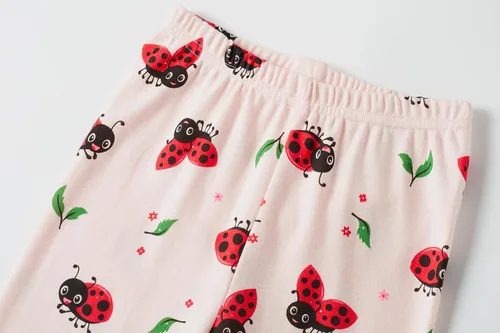 Vista 8 de Conjunto de pijama para niñas pequeñas, 2 piezas, 100% algodón, ropa de dormir de manga larga para niños