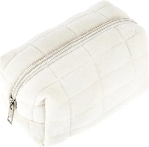 Vista 9 de Sibba Bolsa de maquillaje, bolsa suave para lápices, estuche estético para cosméticos, baño, ducha, organizador de artículos de aseo de felpa