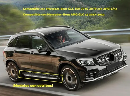 Vista 2 de Guardabarros de coche con aletas de barro compatibles con Mercedes-Benz GLC 300 AMG-Line 2016-2019, AMG GLC 43 (modelos con estribos)