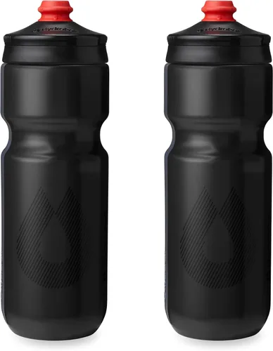 Vista 17 de HydraPak Breakaway Surge - Botella de agua ligera para bicicleta, paquete de 2 (20 onzas, 25 onzas, 30 onzas), botella de alto flujo, ciclismo
