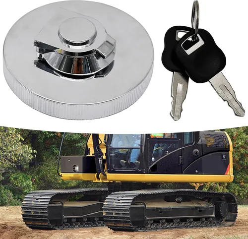 Vista 7 de 0998548 Tapa de combustible con bloqueo con 2 llaves de repuesto para excavadora Caterpillar 320 L 320N E110 E120 E140 E180 E240 E300 E70B