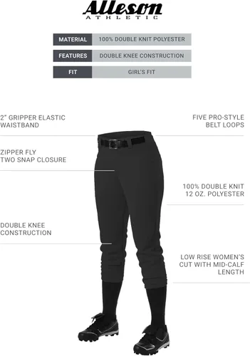 Vista 3 de Alleson Athletic Girls Belt Loop Fastpitch Pant