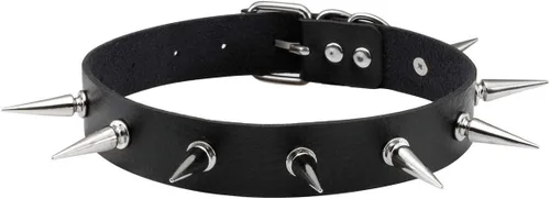 Vista 24 de Eigso - Gargantilla vintage de cuero sintético con remaches y picos, estilo punk, gótico, ajustable