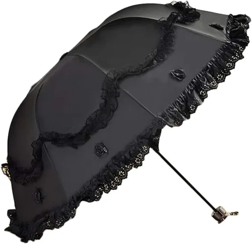 Vista 43 de Honeystore Paraguas plegable a prueba de rayos ultravioleta Princess Lace Parasol con cúpula anti-UV