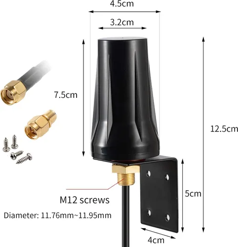 Vista 3 de Antena de cámara celular 4G LTE con cable más grueso de baja pérdida de 10 pies para Spypoint Flex Link Micro EVO Stealth Cam Tactacam Reveal X PRO
