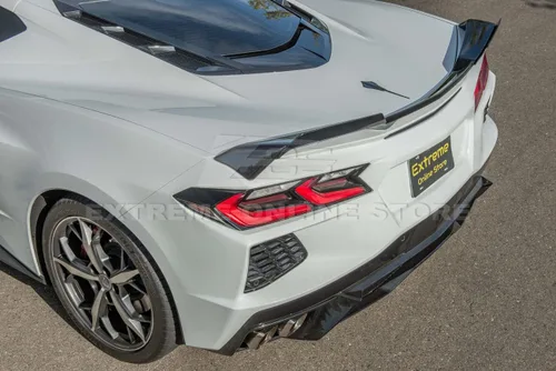 Vista 3 de Repuesto para modelos Chevrolet Corvette C8 2020 Par de mimbres adicionales de alerón de tapa trasera de maletero estilo Z51