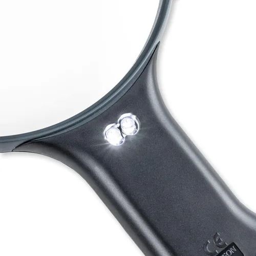 Vista 3 de Carson MagniShine - Lupa de manos libres con iluminación LED óptica, 2 unidades, color negro Dual LED Hands-Free Lighted Magnifying Glass - for