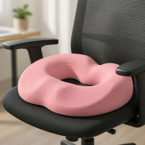 Vista 3 de Chair Seat Cushion with Non-Slip Bottom pressures-Relieving Tailbone Relief Cushion Ergonomic Chair Pad for Home Office, Reading Areas, Light Gray