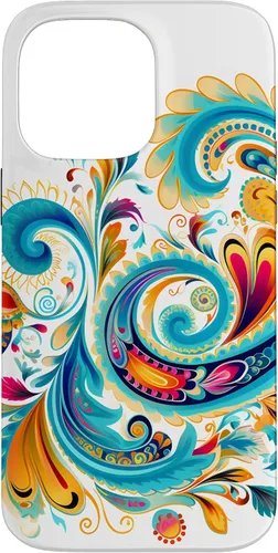 Vista 21 de Turquoise Paisley Boho Chic Case for iPhone 17