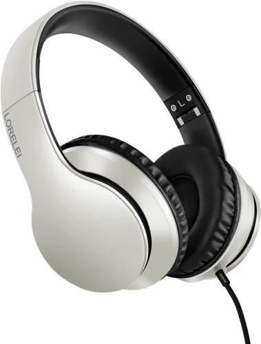 Vista 8 de LORELEI X6 Auriculares Over-Ear con Micrófono, Ligeros Plegables y Portátiles con Graves Estéreo con Cable de 1.45M Sin Enredos para Smartphone