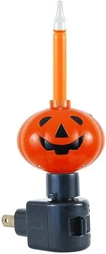 Vista 3 de Novelty Lights Luz nocturna de calabaza de Halloween, luz nocturna, líquido naranja